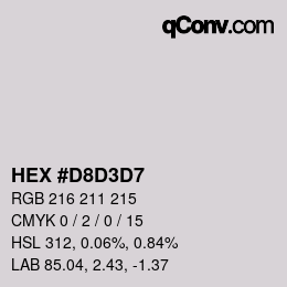 カラーコード: HEX #D8D3D7 | qconv.com