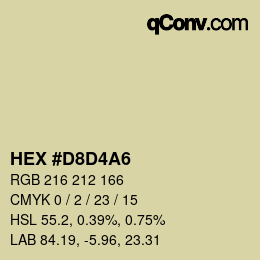 Color code: HEX #D8D4A6 | qconv.com