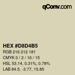 カラーコード: HEX #D8D4B5 | qconv.com