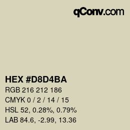 Color code: HEX #D8D4BA | qconv.com