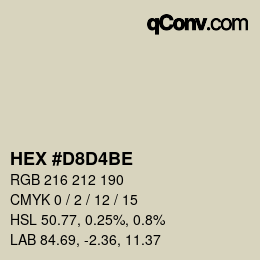 カラーコード: HEX #d8d4be | qconv.com