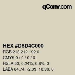 Color code: HEX #D8D4C000 | qconv.com