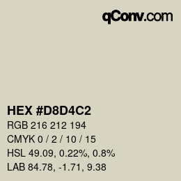 Color code: HEX #D8D4C2 | qconv.com