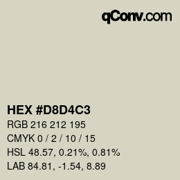 Color code: HEX #D8D4C3 | qconv.com