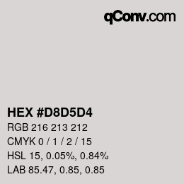 Color code: HEX #D8D5D4 | qconv.com