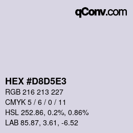 カラーコード: HEX #D8D5E3 | qconv.com
