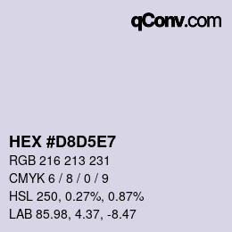 カラーコード: HEX #D8D5E7 | qconv.com