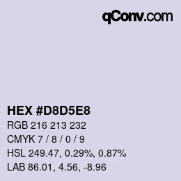 Color code: HEX #D8D5E8 | qconv.com