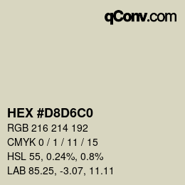 カラーコード: HEX #D8D6C0 | qconv.com