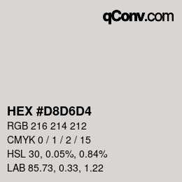 Color code: HEX #D8D6D4 | qconv.com