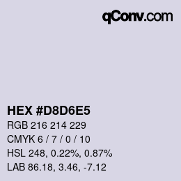 Color code: HEX #D8D6E5 | qconv.com