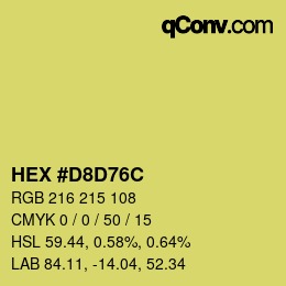 Color code: HEX #D8D76C | qconv.com
