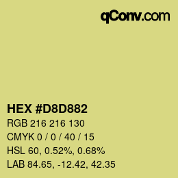 Color code: HEX #D8D882 | qconv.com