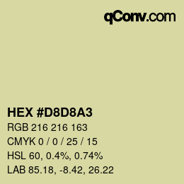 カラーコード: HEX #D8D8A3 | qconv.com
