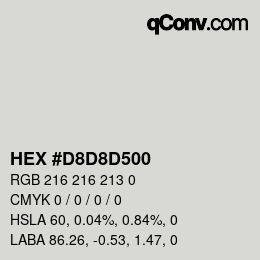 Color code: HEX #D8D8D500 | qconv.com