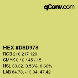 カラーコード: HEX #D8D978 | qconv.com