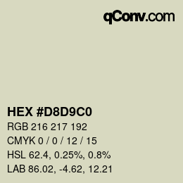 Farbcode: HEX #D8D9C0 | qconv.com