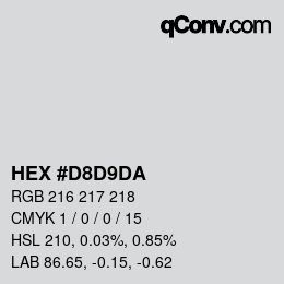 Code couleur: HEX #D8D9DA | qconv.com