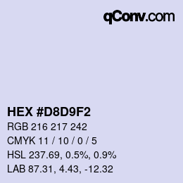 Color code: HEX #D8D9F2 | qconv.com