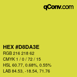 Color code: HEX #D8DA3E | qconv.com