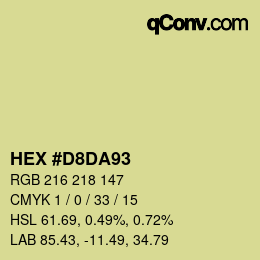 Color code: HEX #D8DA93 | qconv.com