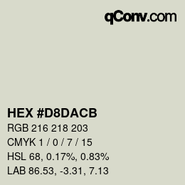 颜色代码: HEX #D8DACB | qconv.com