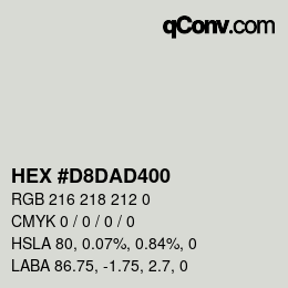Color code: HEX #D8DAD400 | qconv.com