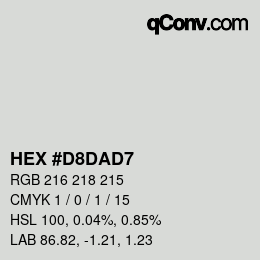 カラーコード: HEX #D8DAD7 | qconv.com