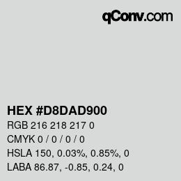 Color code: HEX #D8DAD900 | qconv.com