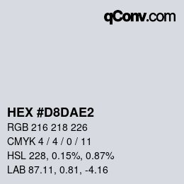 Color code: HEX #D8DAE2 | qconv.com