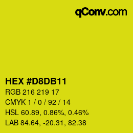 Color code: HEX #D8DB11 | qconv.com