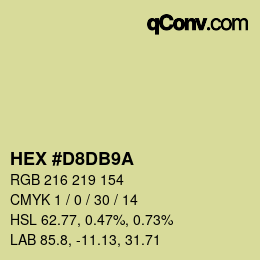 Código de color: HEX #D8DB9A | qconv.com