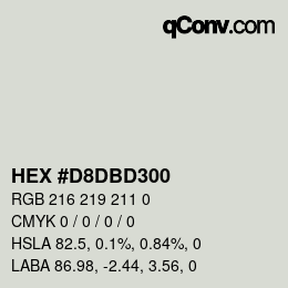 Code couleur: HEX #D8DBD300 | qconv.com