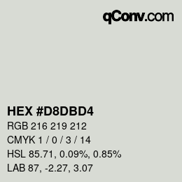 カラーコード: HEX #D8DBD4 | qconv.com