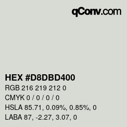 Farbcode: HEX #D8DBD400 | qconv.com
