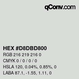 Color code: HEX #D8DBD800 | qconv.com