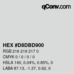 Color code: HEX #D8DBD900 | qconv.com
