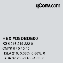 Código de color: HEX #D8DBDE00 | qconv.com