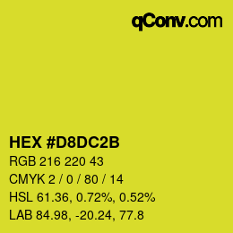 カラーコード: HEX #D8DC2B | qconv.com