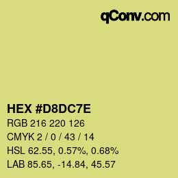 Color code: HEX #D8DC7E | qconv.com