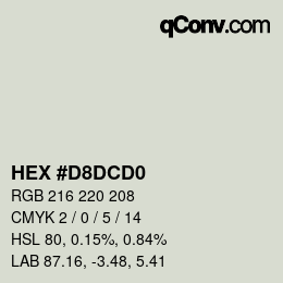 Color code: HEX #D8DCD0 | qconv.com