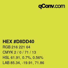 カラーコード: HEX #D8DD40 | qconv.com
