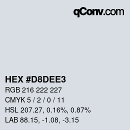 Color code: HEX #D8DEE3 | qconv.com