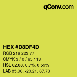カラーコード: HEX #D8DF4D | qconv.com