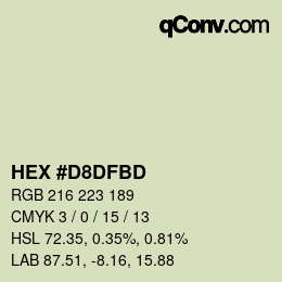 カラーコード: HEX #D8DFBD | qconv.com