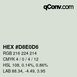 カラーコード: HEX #D8E0D6 | qconv.com