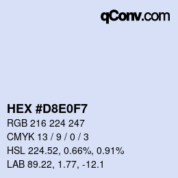 カラーコード: HEX #D8E0F7 | qconv.com