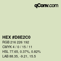 Farbcode: HEX #D8E2C0 | qconv.com