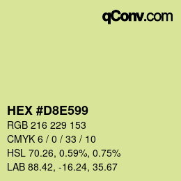 カラーコード: HEX #D8E599 | qconv.com