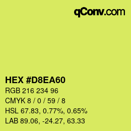 Color code: HEX #D8EA60 | qconv.com